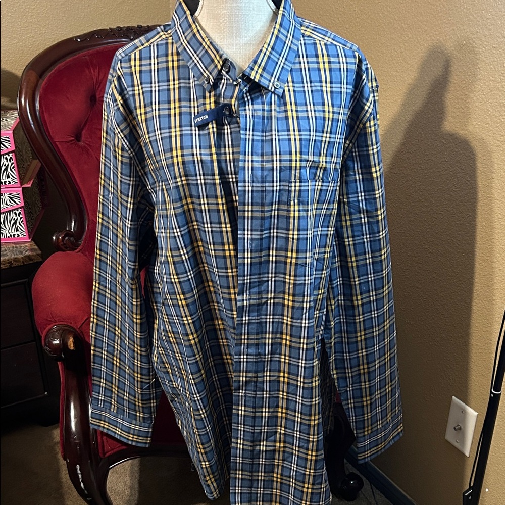 George Blue and Yellow Checkered Shirt